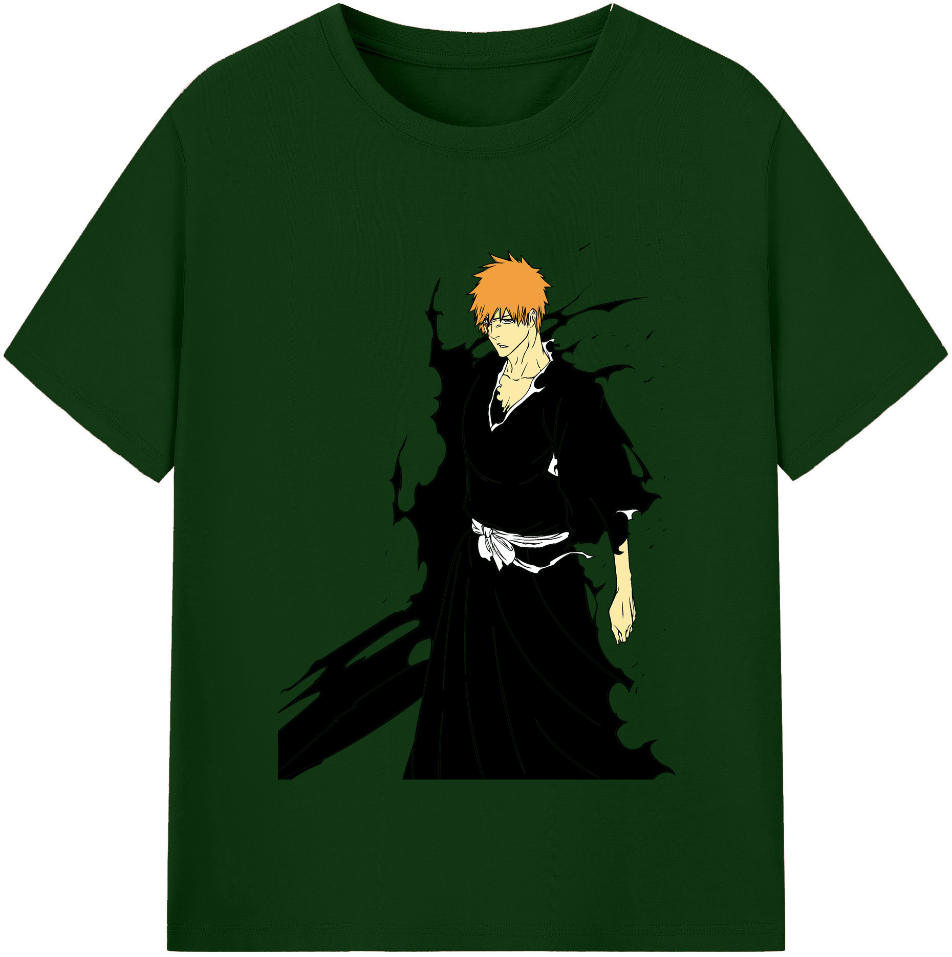 （画像用） ブリーチ 黒崎一護（くろさき いちご）BLEACH Kurosaki Ichigo 綿100％半袖Tシャツ（フロントプリント）